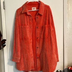 BDG Red Jean Jacket Oversized Corduroy